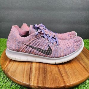Nike Free RN Flyknit Shoes Women Size 8.5 Purple Running Sneakers 831070-504